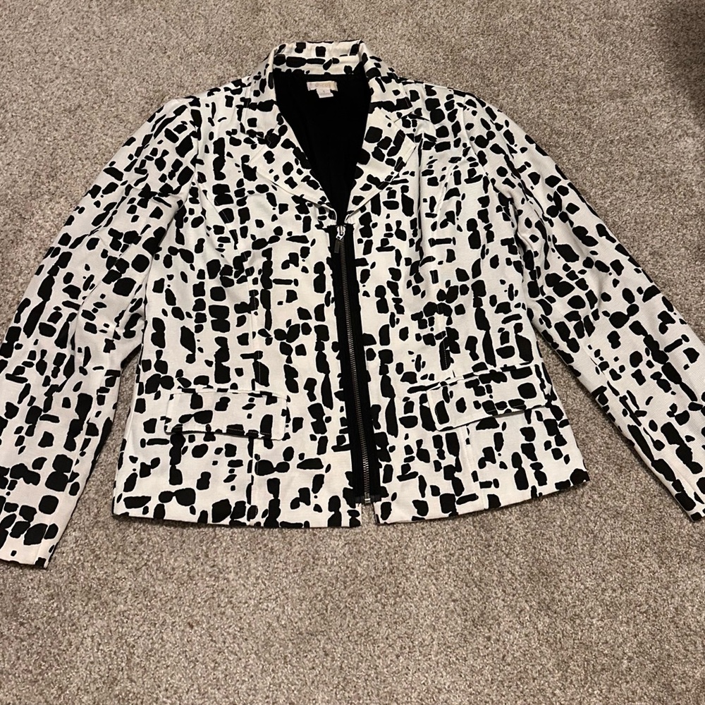 Chico's Monochrome Abstract Blazer